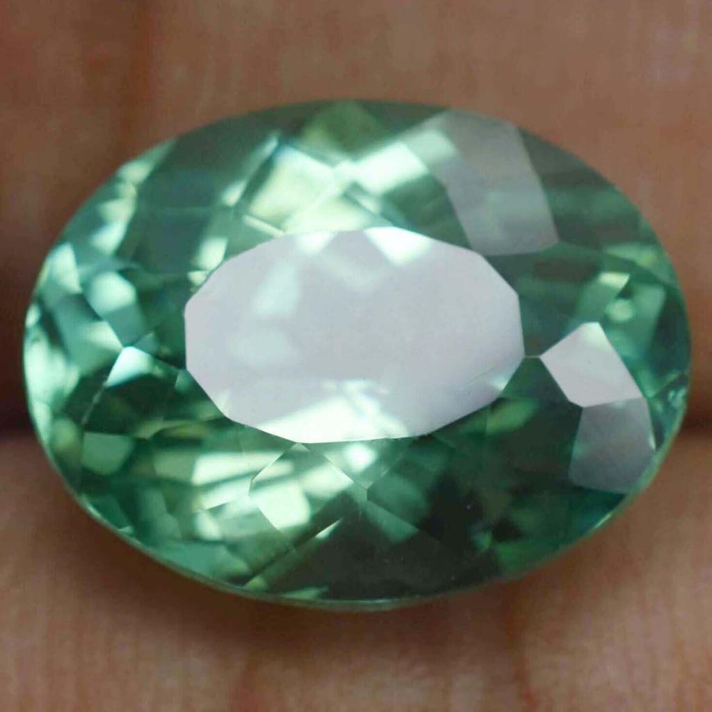 Natural Bluish Green Sapphire Loose Gemstone 12.20 ct Oval Shape September Birthday Birthstone