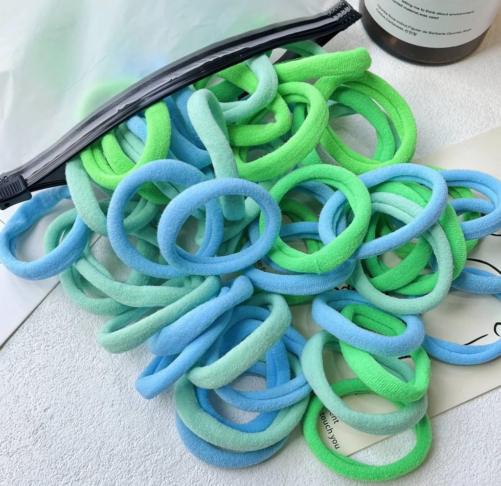 30/50/100 stk/parti Jente Blandede farger Hårbånd Grunnleggende strikker Elastisk pannebånd Hårstrikker Kvinnetilbehør Hestehaleholder
