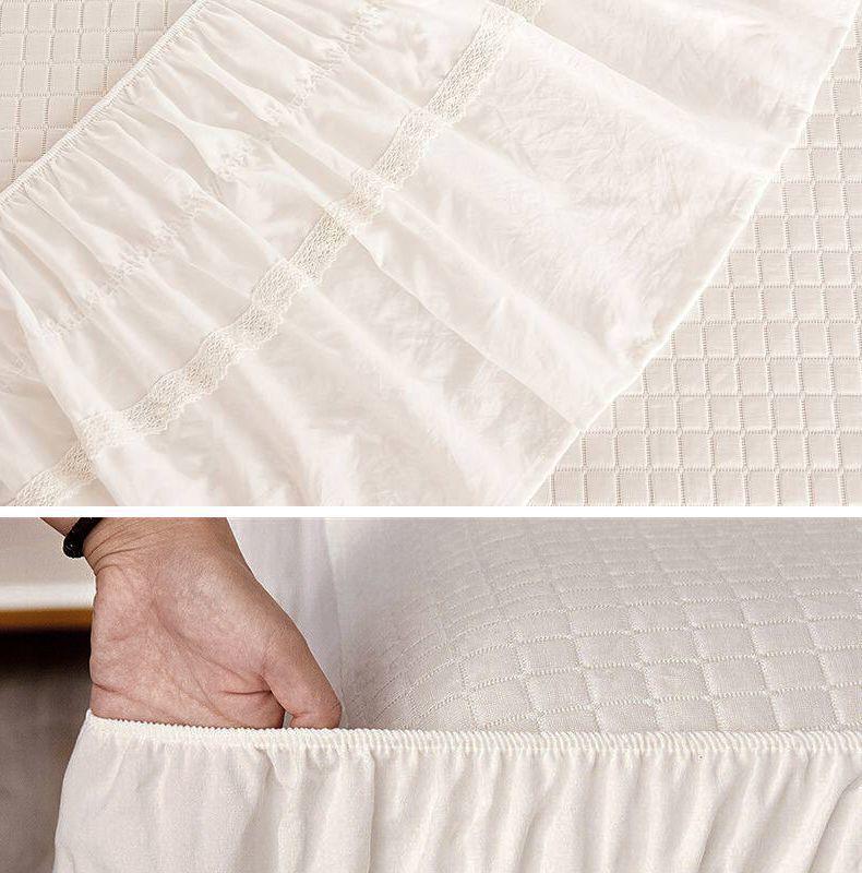Elastic Non-Slip Lace Princess Bed Skirt - Thickened, Single Piece, Hide-ugly Design
