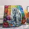 1PC Mixed style Print FlAannel Blanket, High quality Comfortable for All Seasons, Home Decor, Warmth and Comfort