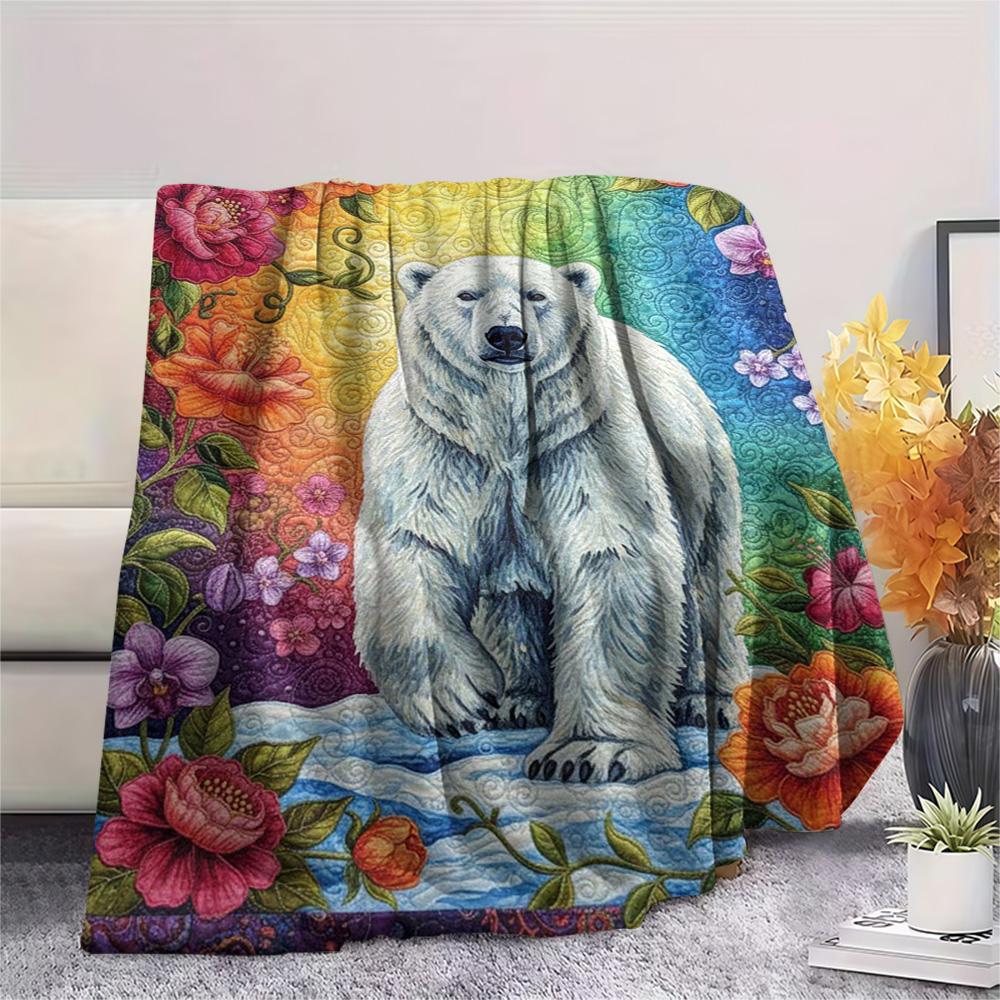 1PC Mixed style Print FlAannel Blanket, High quality Comfortable for All Seasons, Home Decor, Warmth and Comfort