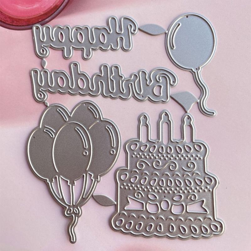 Happy Birthday Metal Cutting Dies Handmade Stencil Mold Embossing Pattern for Children Adults DIY Crafts Projects
