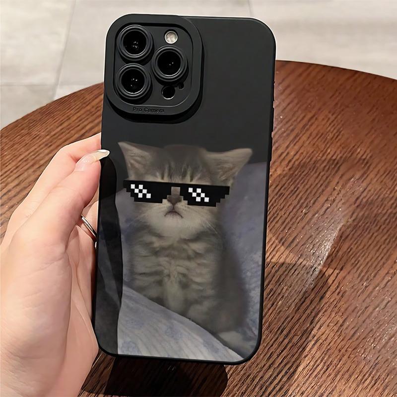 Mosaic Fashion Cat Pattern Phone Case Suitable for iPhone 17 16 15 14 13 12 11 Pro/Max/Plus Anti Drop and Anti Shock Back Cover