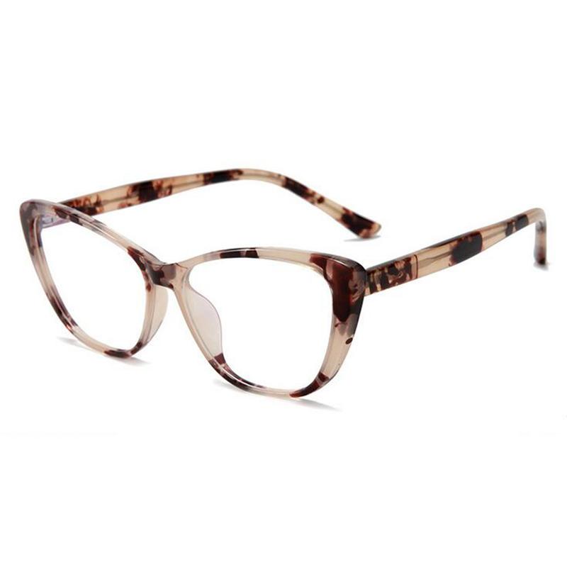 Leopard Frame Anti Blue Rays Cat Eye Prescription Eyeglasses Women Men  Spring Leg Myopes Lunettes 0 -0.5 -0.75 -1.0 To -6.0
