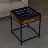 Infinity LED Coffee Table in Smoked Oak 40 x 40 x 51 cm