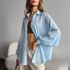 Casual Fashion Loose Women Shirts Long Sleeve Basic Office Blouse Sweet Spring Summer Tops Simple Solid Color Women's Clothing