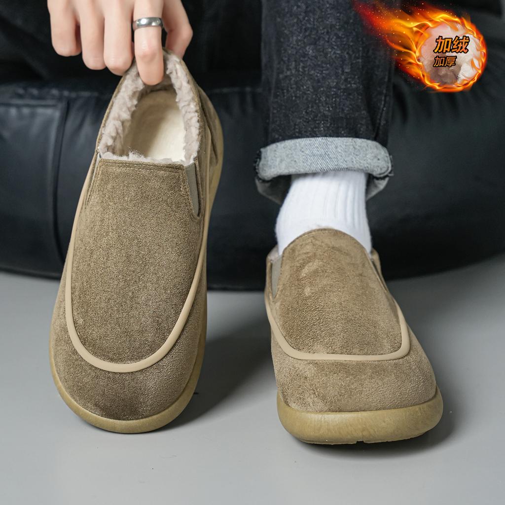 Warm Fur Suede Men Casual Shoes Breathable Comfort Slip-on Mens Driving Shoes Luxury Brand Men Loafers Mens Lazy Shoes Moccasins