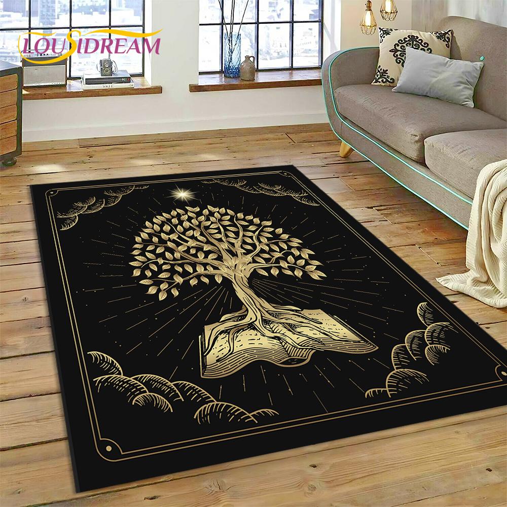 Tree of Life Nature Viking Yggdrasil Norse Rug Carpet for Living Room Bedroom Decor,Non-slip Decoration for Sofa Doormat Gift