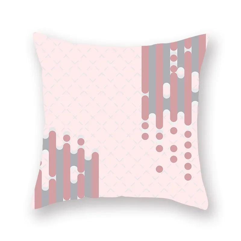 Rose Pink Geometric Marble Cushion Covers Hot Modern Nordic Decorative Throw Pillow Covers Sofa Car Seat Home Pillowcase 45*45Cm