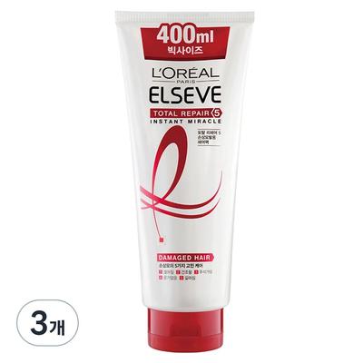 L'Oréal Paris Elsev Total Repair 5 Instant Miracle Hair Pack, 400ml, 3 Packs