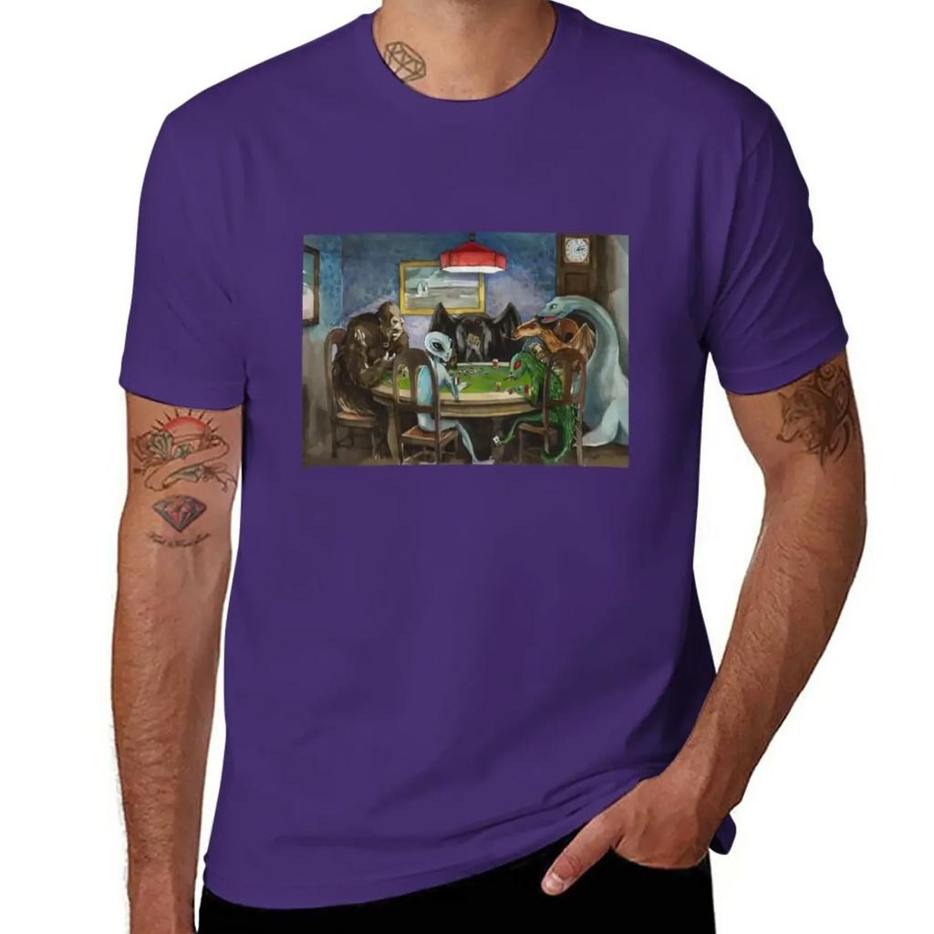Cryptids playing poker TShirt quick drying anime t shirts men