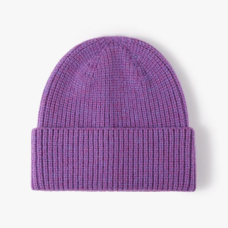 Утолщенная теплая вязаная шерстяная шапка-бини One Size (54-60cm)