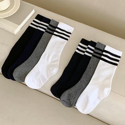 6 Pairs of Men's and Women's Sporty 3-line Long Socks