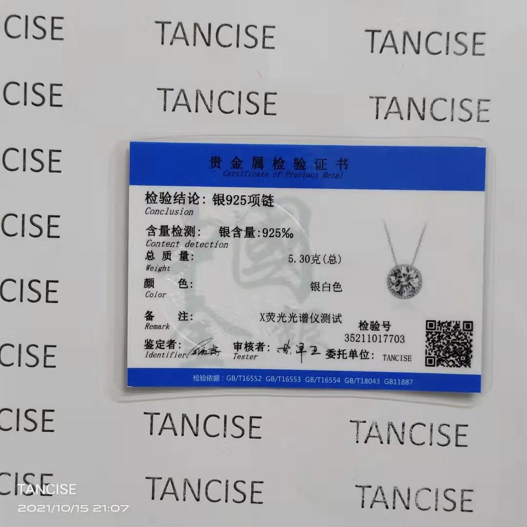 Tancise S925 Sterling Silver Zircon Colier cu pandantiv cu personalitate de lux pentru femei, clasic Tide Sugar, plin de lanț de claviculă sălbatică.