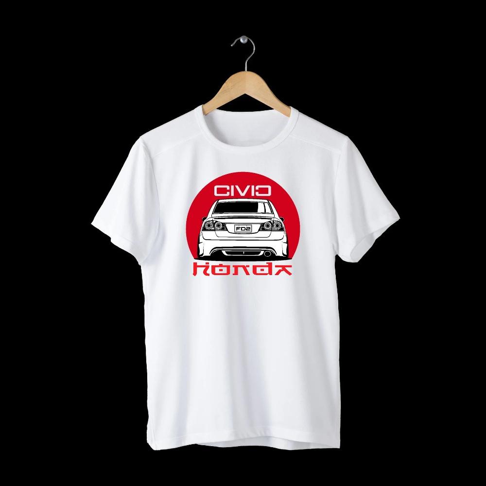 

Honda Mens and Womens Tshirt Honda Civic Type R Summer Motorcycle Retro Tee Racing Shortsleeved Spring Cycling Offroad Top S