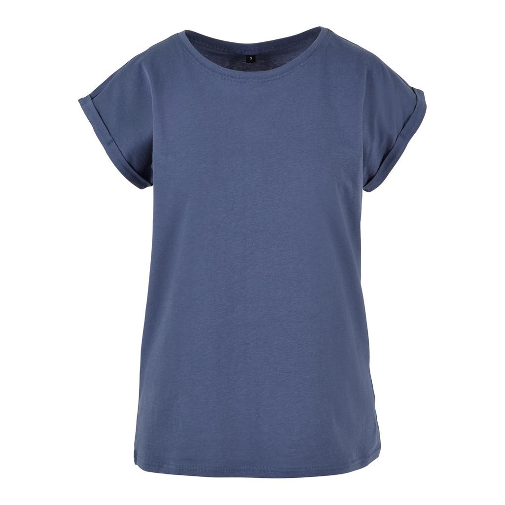 Build Your Brand Womens/Ladies Cotton Extended Shoulder T-Shirt