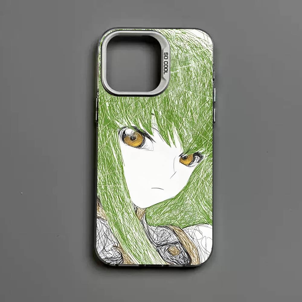 Green-haired Girl Code Geass Frosted Case for iPhone 17 Air 16 E 15 14 Plus 13 12 Mini 11 Pro Max Acrylic Sheet Silicone Cover