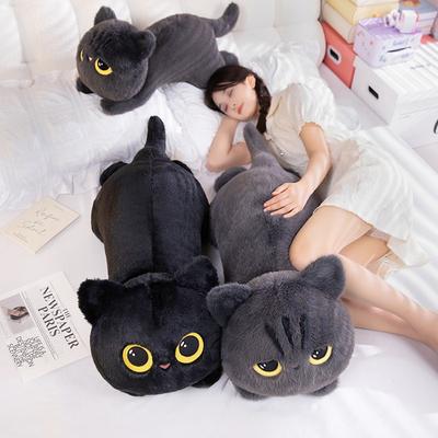 Cute Cat Throw Pillow Plush Toy Doll Black Cat Doll Children's Company Soothing Doll