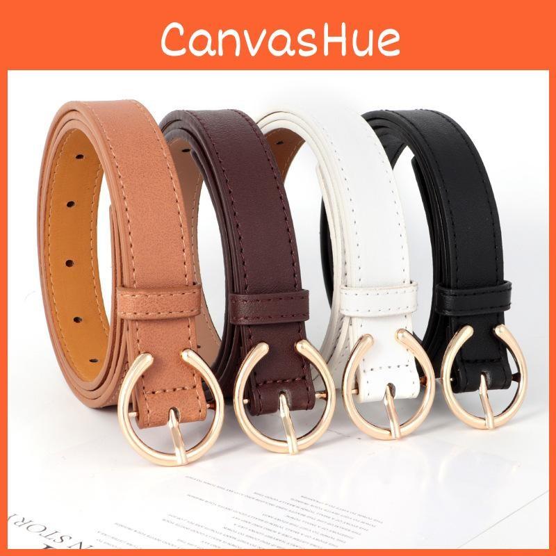 Black Leather Belt Women Premium Decorative Jeans Strap Metal Student Waistband