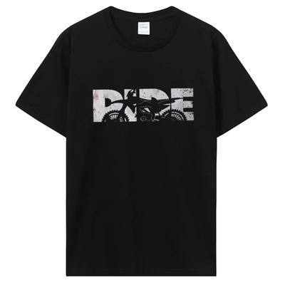 RIDE Dirt Bike Motocross Oblečení Styl Tričko Enduro Cross Motocyklové Závody Hip Hop Dárek Oblečení Tričko bavlna Streetwear