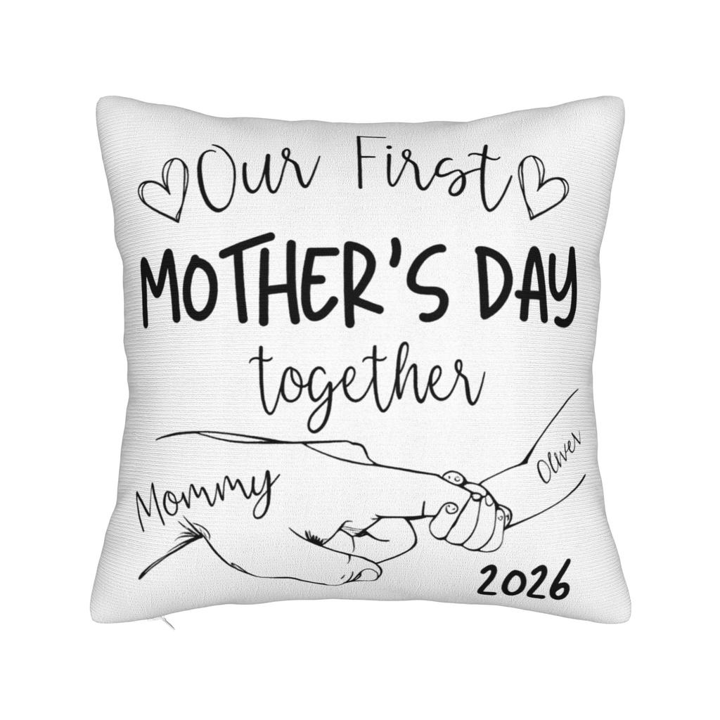Our First Mothers Day Together Pillow Case Soft Pillow Cover For Living Room Bed Chair Morden Pillowcases
