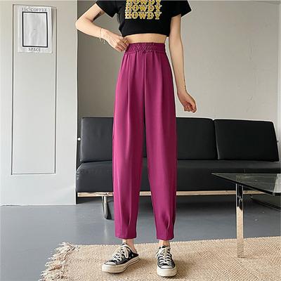 New Women's  Fashion Trouser Women Harem Pants Thin Summer High Quality Hot Slim Loose Chic Solid 2022 Casual Office Wear
