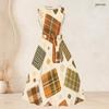 Women Plus Size Two Piece Set Plaid Printed 3 4 Sleeve Draped Cardigan Sleeveless Tie Waist Flared Dress