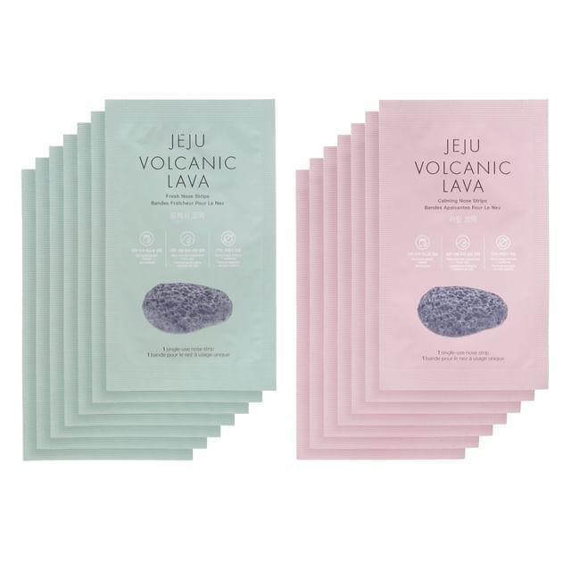 THE FACE SHOP - Jeju Volcanic Lava Nose Strips Set - 2 Types #01 Fresh