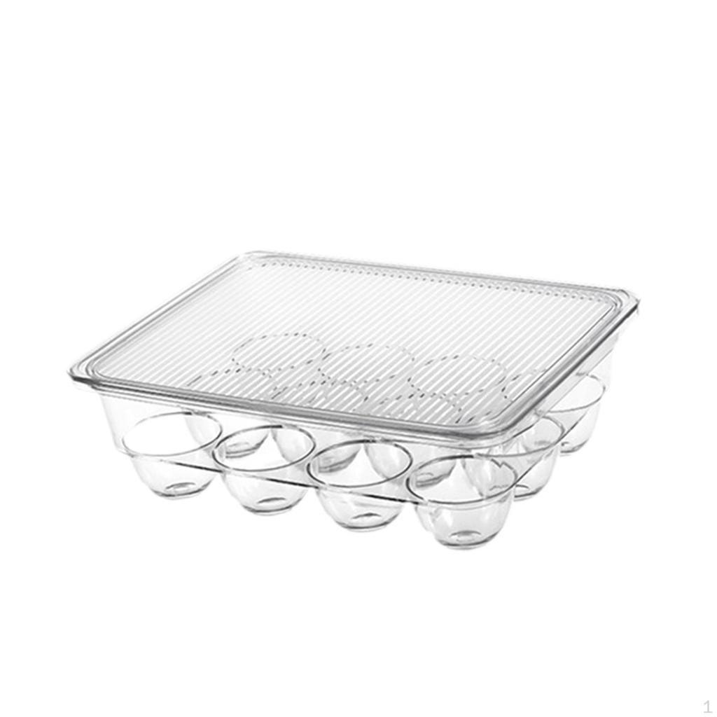 Clear Egg Holder Refrigerator Storage Container Crate Bin Sturdy Accessory for Kitchen Versatile