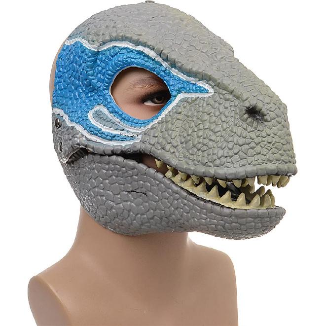 Dino Mask with Moving Jaw, Eye-catching Latex Dinosaur Dress Up Mask, Halloween Dinosaur Party Masquerade Mask