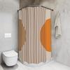 Mid-Century Modern Boho Shower Curtain - Geometric Abstract Art, Home & Bathroom Decor, Cottagecore Style
