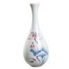Hand Painted Ceramic Vase Zen Guanyin Bottle Chinese Style Buddha Altar Decoration Blue Glaze