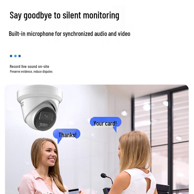 Hikvision 4MP POE Starlight Dome IP Camera CN plug (adapter included)