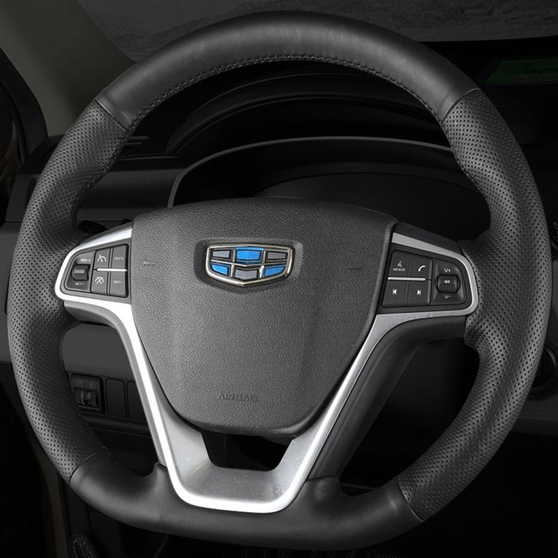 

Пользовательский автомобильный чехол на руль, дышащая натуральная кожа, подходит для Geely EMGRAND GT 2015 2016 2017, авто интерьер