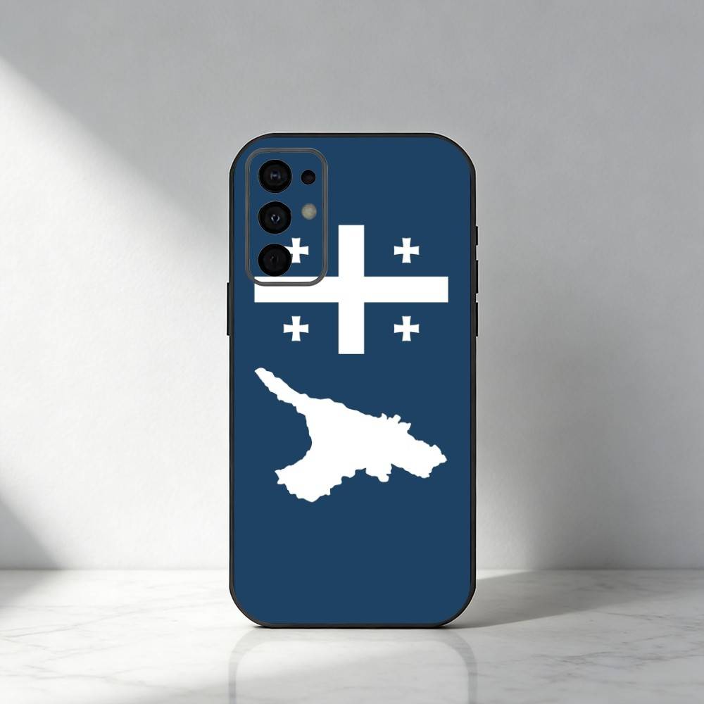 G-Georgia Flag Phone Case For Samsung S25,S24,S21,S22,S23,S30,Ultra,S20,Plus,Fe,Note,5G Black Cover