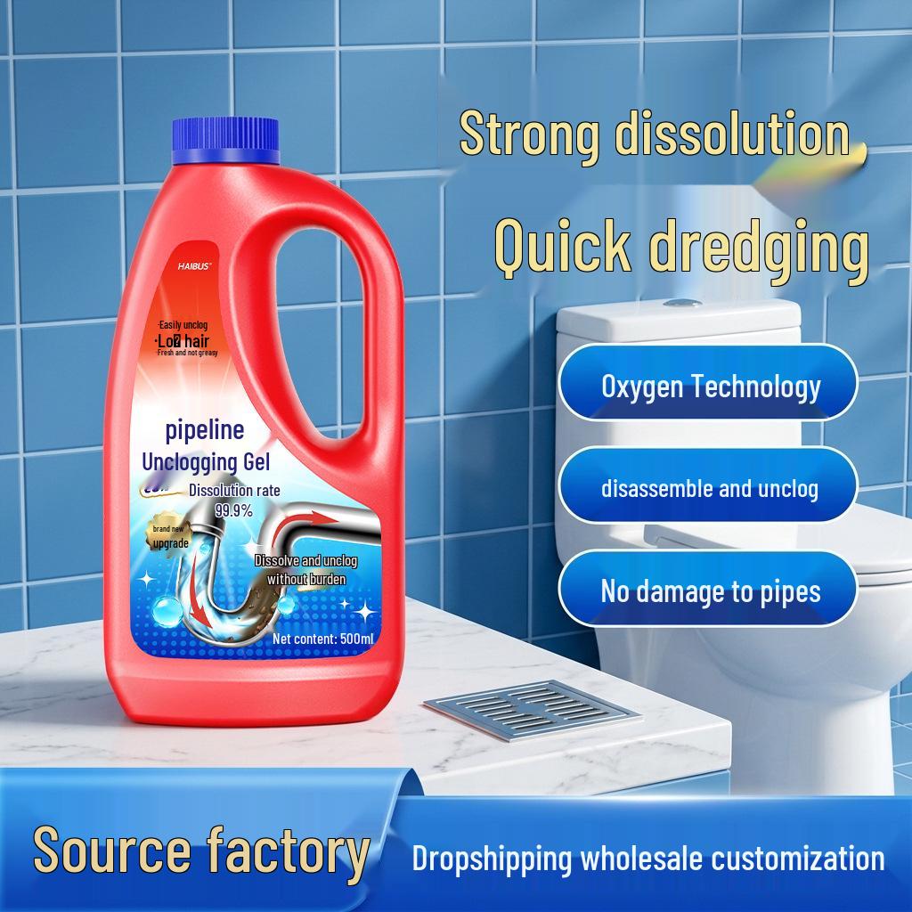 Haibusen Pipe Dredging Gel: Powerful Hair Decomposition & Deodorization for Toilets and Bathrooms