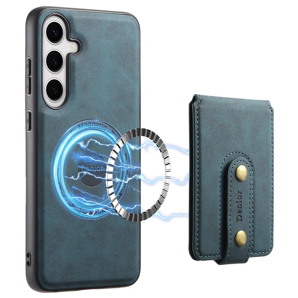 DENIOR D14 For Samsung Galaxy S24+ Case Kickstand Card Slots Phone Cover Magnetic Case