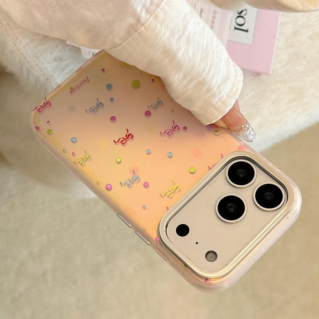 Creative Colorful Bow Phone Case for iPhone 16, iPhone 17, and iPhone 17 Pro Max