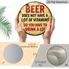2D Flat - 7.87-Inch Humorous Vintage Beer Sign with a Rustic Look, Round Aluminum Wall Decor | Single Piece, Ideal for Holiday Gifts, Suitable for