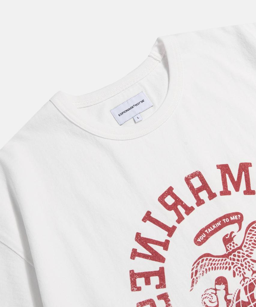 ESPIONAGE Travis Marines Schweres T-Shirt Off White