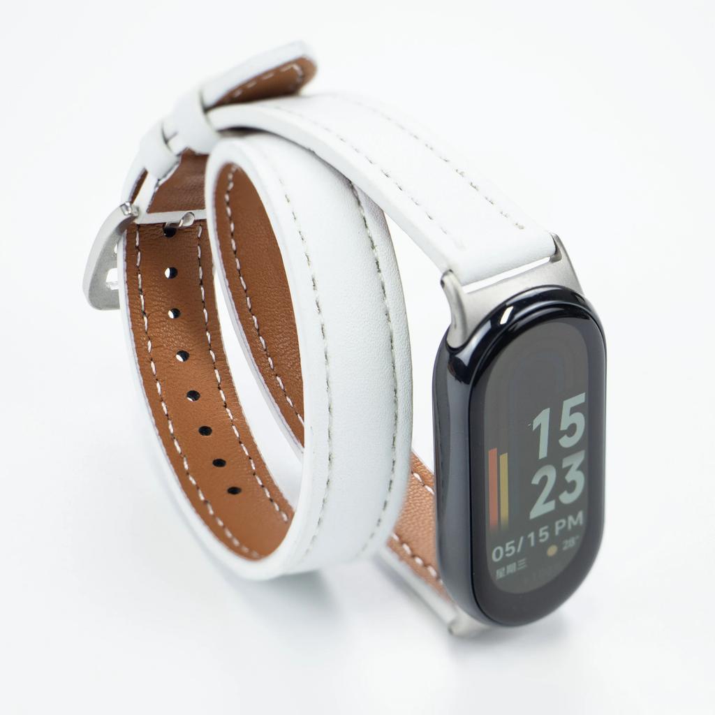 For Mi Band 8 Strap Leather Band For Xiaomi Mi Band9 Wrist Strap Correa Watch Replacement Miband8/9 NFC Sports Bracelet Pulseira