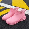 Rain Shoes Women's Lightweight Overshoes Fleece Wear-resistant Rubber Shoes Low-top Fashion Outer Wear Short Rain Boots Non-slip Water Shoes Fashion