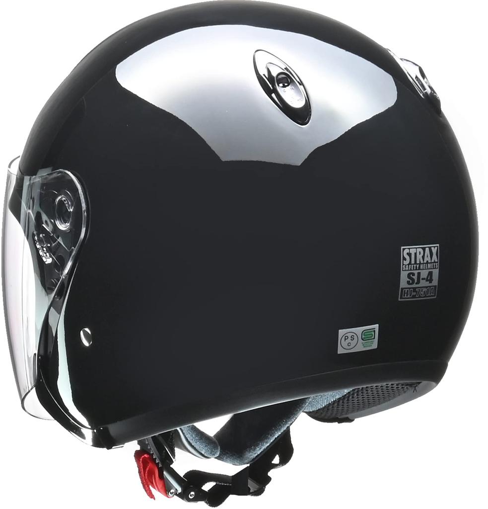 LEAD Industries STRAX Jet Motorcycle BIG SJ-4 Helmet, Black, (Size 63-64cm)
