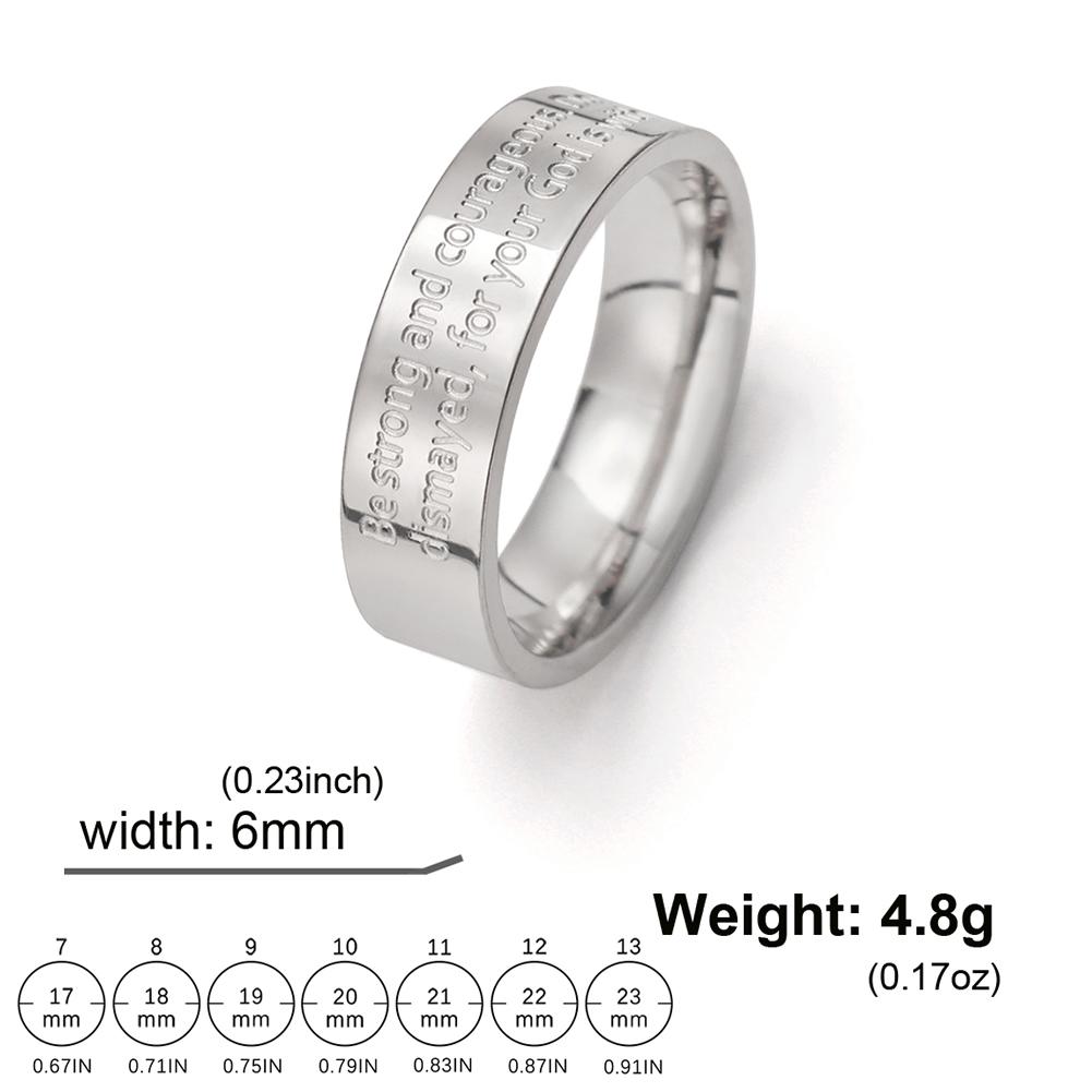 Jeshayuan Bible Verse Joshua 1:9 Ring Be strong And Courageous Scripture Ring Religious Christian Woman Gift 12