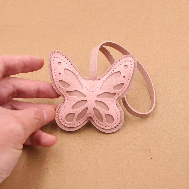 Butterfly Keychain Charm Cute Pu Leather Bag Accessories For Butterfly Lovers Good Gift