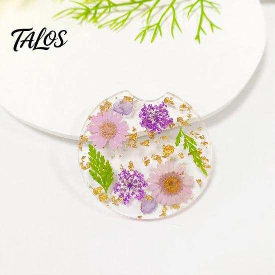 Talos Car Coaster, Durable Resin Flower Drink Mirror Polished Unique Coffee Cup Holder, for Interior Accessories
