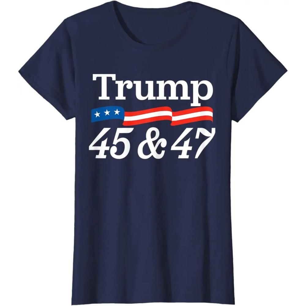 45 and 47 Trump 2024 Presidential Election Supporter Voters T-Shirt. Premium Cotton Short Sleeve O-Neck Unisex T Shirt New S-3XL