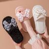 Butterfly knot starry sky cotton slippers, winter fluffy slippers, ins home plush slippers