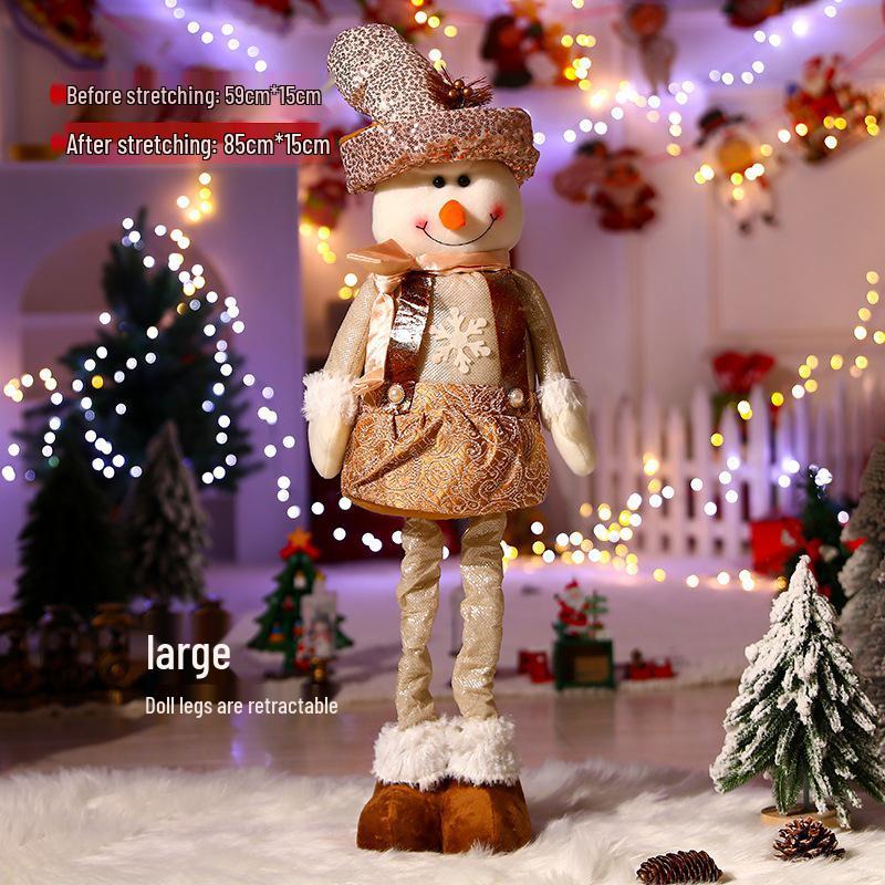 Christmas Cartoon Plush Doll Ornament: Santa, Snowman, Reindeer for Tree Decoration