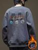350G Heavy Sweater Men'S Loose Large Size Fat American Trendy Brand Printed Bottoming Shirt Versatile Crew Neck Jacket